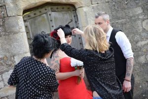 Gatehouse brides red wedding dress shoot